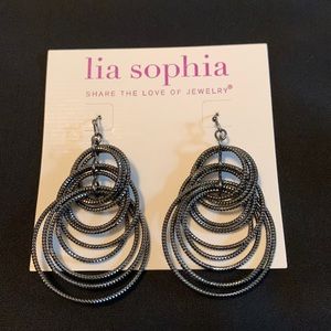 New Lia Sophia “Voltage” earrings. Black, wires with backers